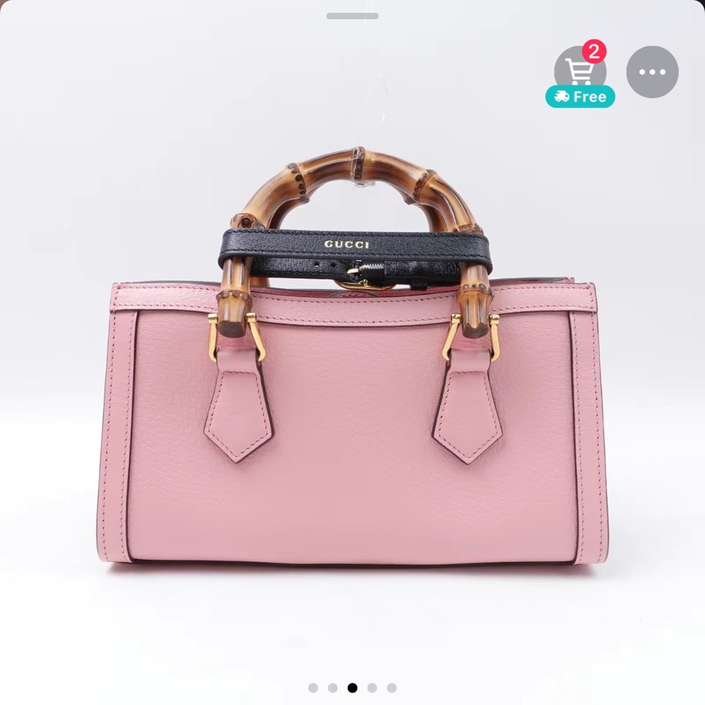 Gucci Pink Bamboo Handle Bag - Picture 3 of 12